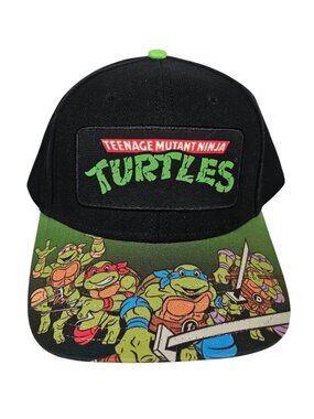 Teenage Mutant Ninja Turtles TMNT Snapback Hat Nickelodeon Graphic Brim Cap OSFM
